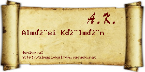 Almási Kálmán névjegykártya