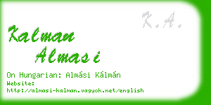 kalman almasi business card